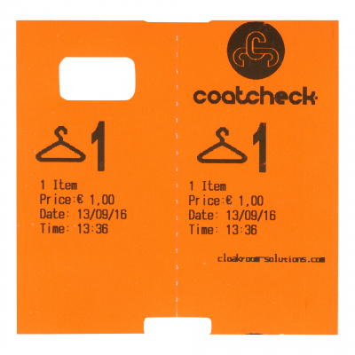 CoatCheck garderobetickets 14 rollen van 325 tickets gemengde kleuren