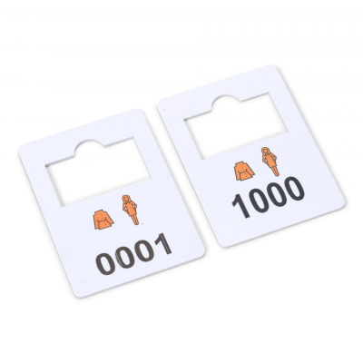 Plastik Garderobenummern Komplettes Set 1-1000